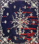 Blau, Silber, Rot 180 x 160 cm